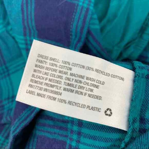 Cat & Jack Green Plaid 2 Piece Dress 3-6 Months - Picture 4 of 5